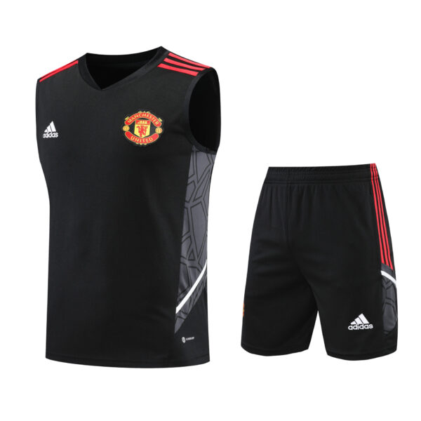 Conjunto tirantes Manchester United negro y gris