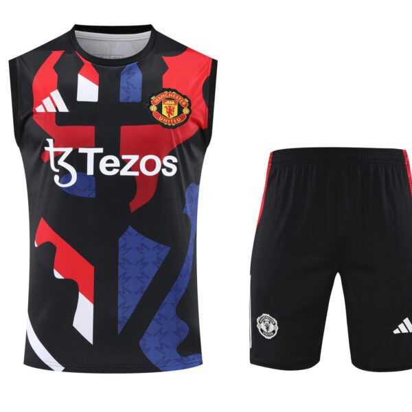 Conjunto tirantes Manchester United azul negro y rojo