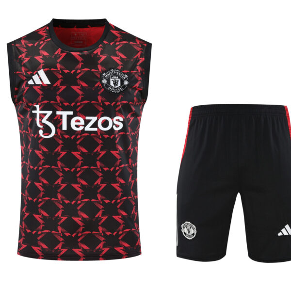Conjunto tirantes Manchester United negro y rojo