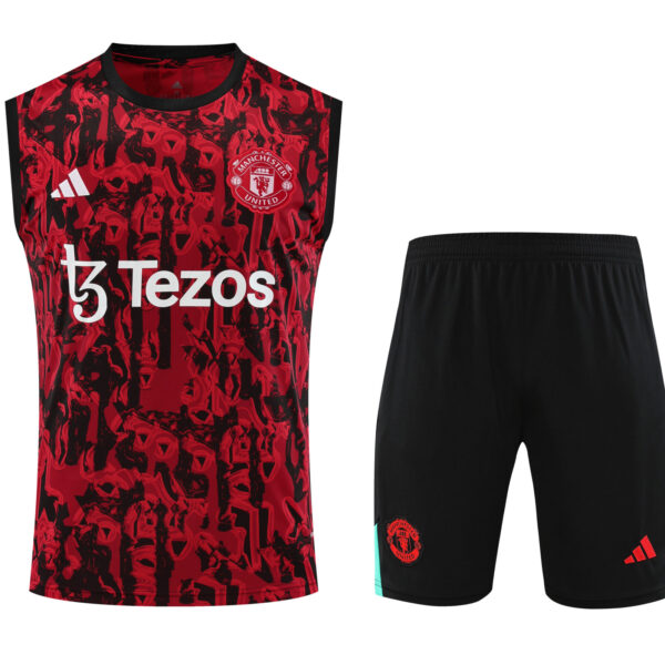 Conjunto tirantes Manchester United rojo y negro