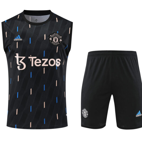 Conjunto tirantes Manchester United negro rayas