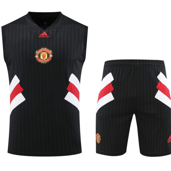 Conjunto tirantes Manchester United negro rayas