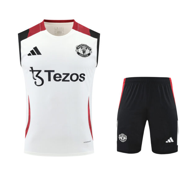 Conjunto tirantes Manchester United blanco y rojo