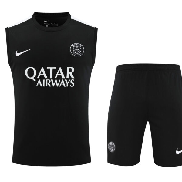 Conjunto tirantes PSG negro y blanco