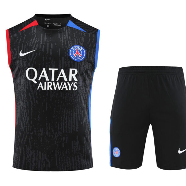 Conjunto tirantes PSG negro rojo y azul