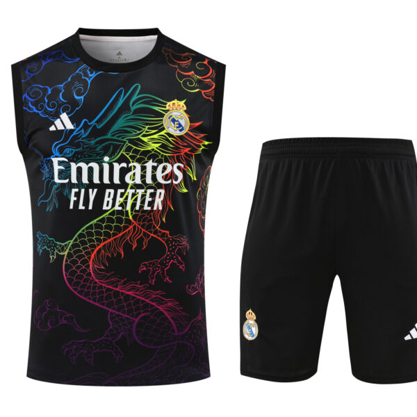 Conjunto tirantes Real Madrid negro dragón