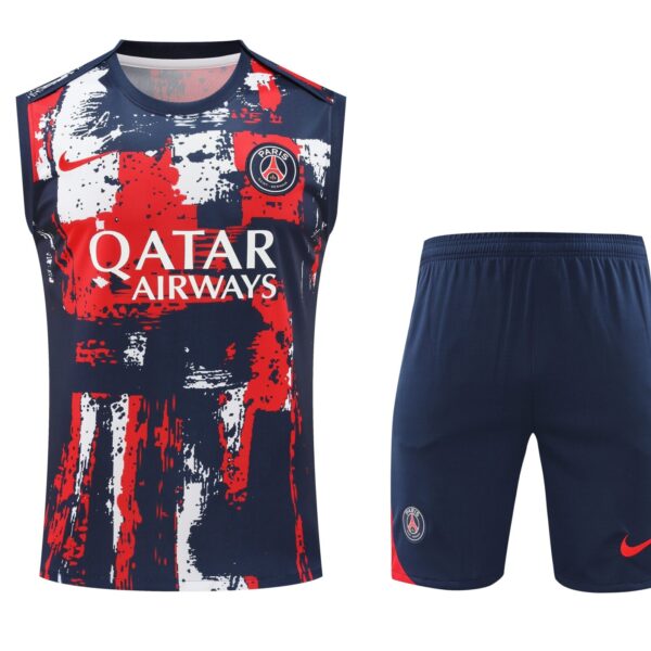 Conjunto tirantes PSG azul oscuro blanco y rojo