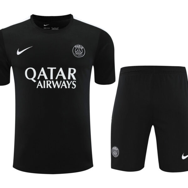 Conjunto de calentamiento PSG negro y blanco