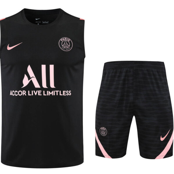 Conjunto tirantes PSG negro y rosa