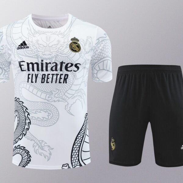 Conjunto de calentamiento Real Madrid dragón blanco