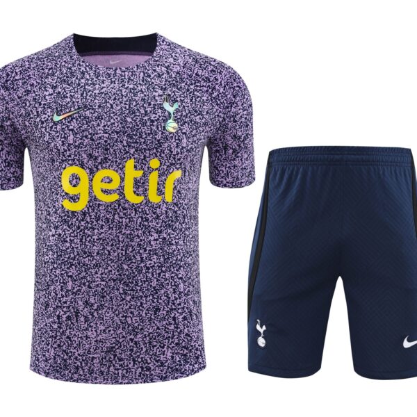 Conjunto de calentamiento Tottenham Hotspur morado y negro puntos